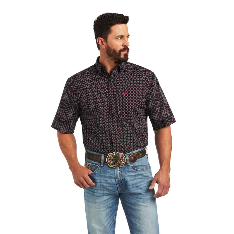 Ariat Hemden Herren - Major Classic Fit Schwarz ( XVQUH-2541 )